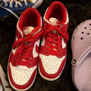 Red and White Sneakers